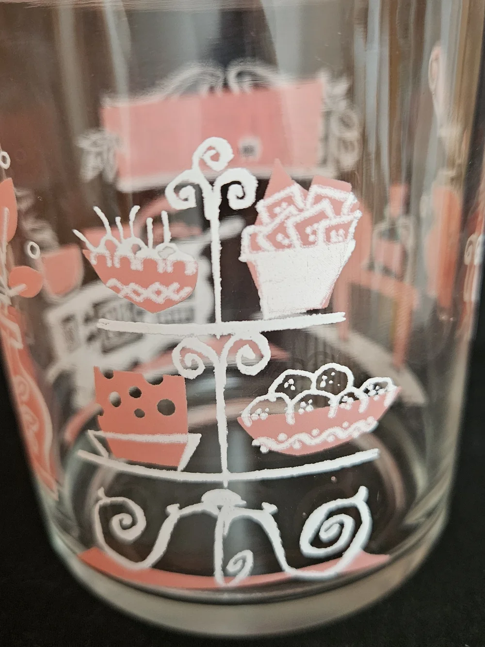 Vintage Hazel Atlas Pink Kitchen Design Glass Cottage Cheese/Sour Cream Jar
